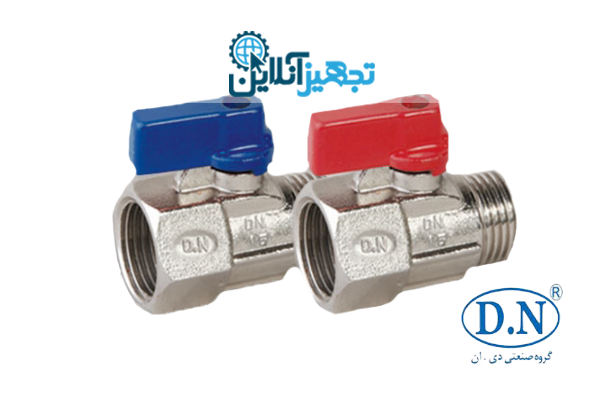 شیر غیر گازی یکسر رو پیچ برنجی مینی DN-13MINI سایز 1/4 اینچ دی ان